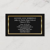 Black | Gold Graduation Photo Insert Name Cards Telefonnummerkarte (Rückseite)