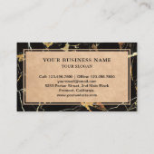 Black Gold Granite Splashback Kitchenette Countert Visitenkarte (Rückseite)