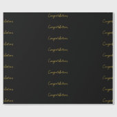 Black & Gold Gratulationen zum Umblättern Geschenkpapier (Flach)