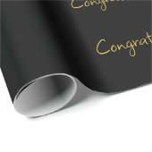Black & Gold Gratulationen zum Umblättern Geschenkpapier (Rolleneckpunkt)
