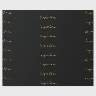 Black & Gold Gratulationen zum Umblättern Geschenkpapier