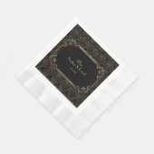 Black Gold Great Gatsby Art Deco 1920er Hochzeit Serviette (Ecke)
