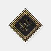 Black Gold Great Gatsby Art Deco Geburtstag Serviette (Ecke)