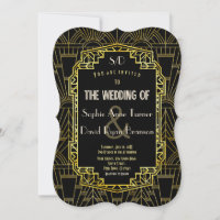 Black & Gold Great Gatsby Art Deco Hochzeit