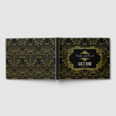 Black & Gold Great Gatsby Art Deco Hochzeit Gästebuch (Voll)