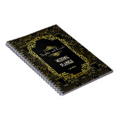 Black & Gold Great Gatsby Art Deco Hochzeitsplaner Notizblock (Rechte Seite)