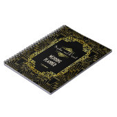 Black & Gold Great Gatsby Art Deco Hochzeitsplaner Notizblock (Linke Seite)