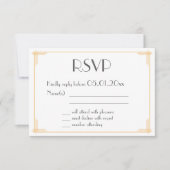Black Gold Great Gatsby Art Deco Wedding RSVP Card (Vorderseite)