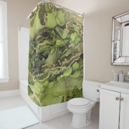 Black Gold Green Duschvorhang