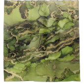 Black Gold Green Duschvorhang (Vorderseite)