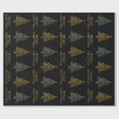 Black Gold Green Elegant Chic Weihnachtsbaum Stern Geschenkpapier (Flach)