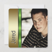 Black Gold Green Foto Abschluss Ankündigung (Vorderseite)