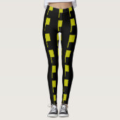 Black Gold Green Moderne Art Deco Leggings (Vorderseite)