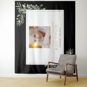 Black Gold Greenery Foto Beerdigung Gedenkveransta Wandteppich (Beispiel)