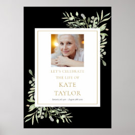 Black Gold Greenery Foto Feier des Lebenszeichen Poster