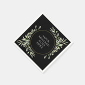 Black Gold Greenery Soft Eukalyptus Blätter Serviette (Ecke)