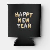 Black Gold Grey Happy New Year Dosenkühler (Vorderseite)