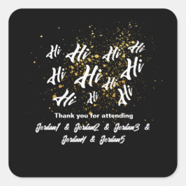 Black Gold Group Friends Joint Birthday Quadratischer Aufkleber