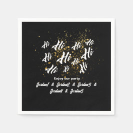 Black Gold Group Friends Joint Birthday Serviette