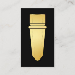 Black & Gold Hair Clipper Barbershop Business Card Visitenkarte
