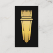 Black & Gold Hair Clipper Barbershop Business Card Visitenkarte (Vorderseite)