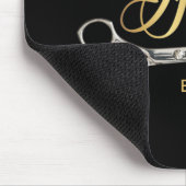 Black & Gold Hairstylist Salon Name Mousepad (Ecke)