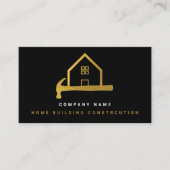 Black Gold Hammer Home Building Construction Visitenkarte (Vorderseite)