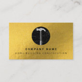 Black Gold Hammer Zuhause Gebäude Construction Visitenkarte (Vorderseite)