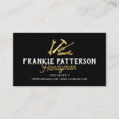 Black Gold Handyman Repair & Maintenance QR Code Visitenkarte (Vorderseite)