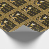 Black Gold Happy Birthday Geschenkpapier (Ecke)