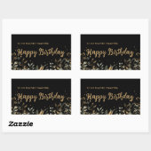Black Gold Happy Birthday Sticker (Blatt)