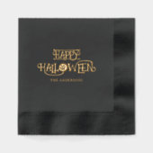 Black Gold Happy Halloween Party Servietten Mit Folie (Vorderseite)