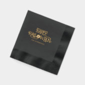 Black Gold Happy Halloween Party Servietten Mit Folie (Links)