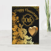 Black Gold Happy Hochzeitsfeier für Paar Karte (Vorderseite)