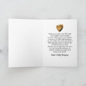 Black Gold Happy Hochzeitsfeier für Paar Karte (Innenseite)