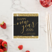 Black Gold Happy New Year 2023 Custom Serviette (Beispiel)