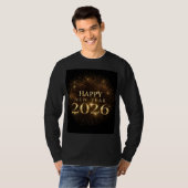 black gold happy new year long sleeve shirt (Vorne ganz)