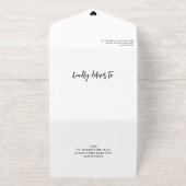 Black Gold Heart Brush Script Informal Wedding All-in-One-Einladung (Außenseite)