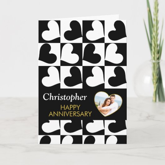 Black Gold Heart Foto Vorlage zum Jubiläum (Vorderseite)