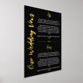 Black Gold Heart & Script Hochzeitsstimmen halten Foliendrucke (Ablage )