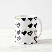 Black & Gold Heart Tasse (VorderseiteRechts)