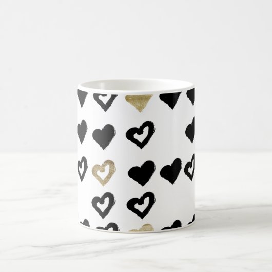 Black & Gold Heart Tasse (Mittel)