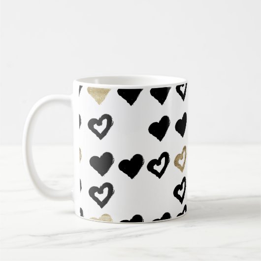 Black & Gold Heart Tasse (Links)