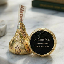 Black Gold Hershey Kisses for Graduation Candy Bar