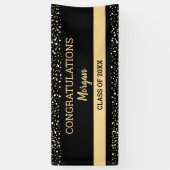 Black Gold Herzlichen Glückwunsch Grand Name Elega Banner (Vertikal)