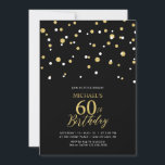 Black & Gold Hexagon Confetti 60. Geburtstagsparty Einladung<br><div class="desc">Feiern Sie Ihren besonderen Tag mit dieser modernen 60. Geburtstagsfeier. Dieses Design verfügt über ein stilvolles Schriftzeichen "60. Geburtstag" mit Hexagon Konfetti mit einem Schwarz & Gold Farbthema. Sie können gedruckte Einladung bestellen oder digitale Einladungen herunterladen, um sie sofort zu versenden. Mehr Einladungen und Party-Vorräte gibt es in meinem Shop...</div>