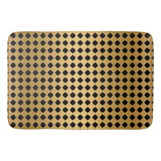BLACK GOLD HEXAGON PATTERN BAD MAT BADEMATTE (Vorderseite)