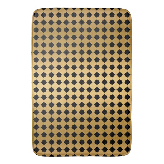 BLACK GOLD HEXAGON PATTERN BAD MAT BADEMATTE (Vorderseite Vertikal)