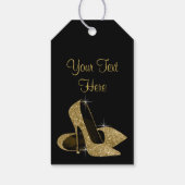 Black Gold High Heel Schuhe Frauen Geburtstag Geschenkanhänger (Rückseite)