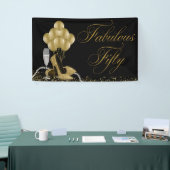 Black Gold High Heel Shoe Pearls 50. Geburtstag Banner (Messeveranstaltung)